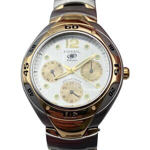 Fossil Blue BQ-9095 Men's Women's Watch 35mm - Fresh Battery - Date Day WR 100M